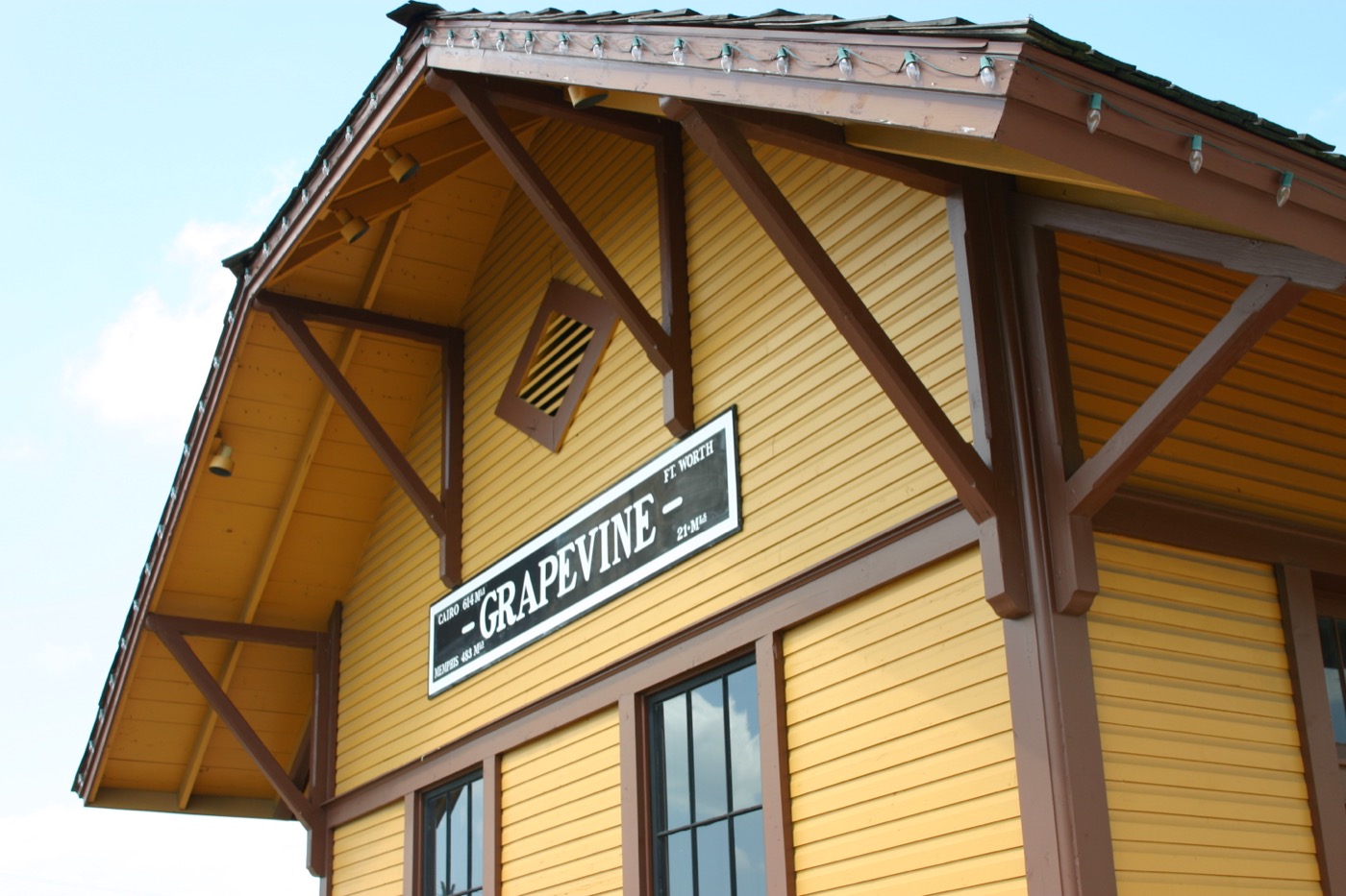Historic Grapevine Train Station on Main Street